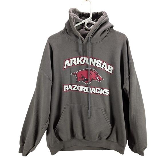 Razorbacks Hoodie Mens Extra Large Sweatshirt Gray University of Arkansas Hogs - Picture 1 of 9